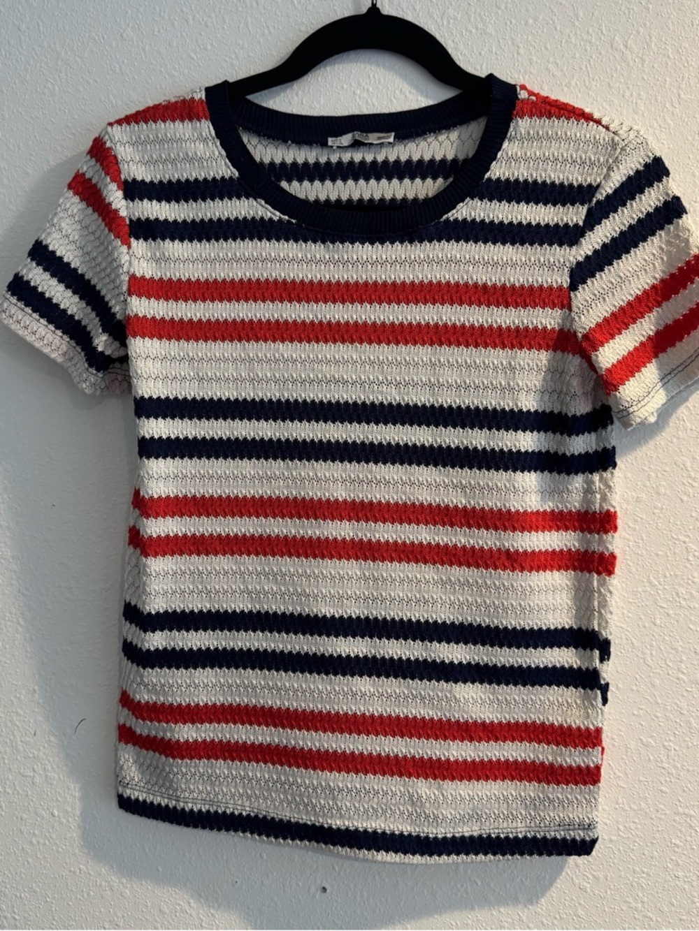 ZARA Women’s  Multicolor Knit Striped Short Sleeve Retro Top Size Small